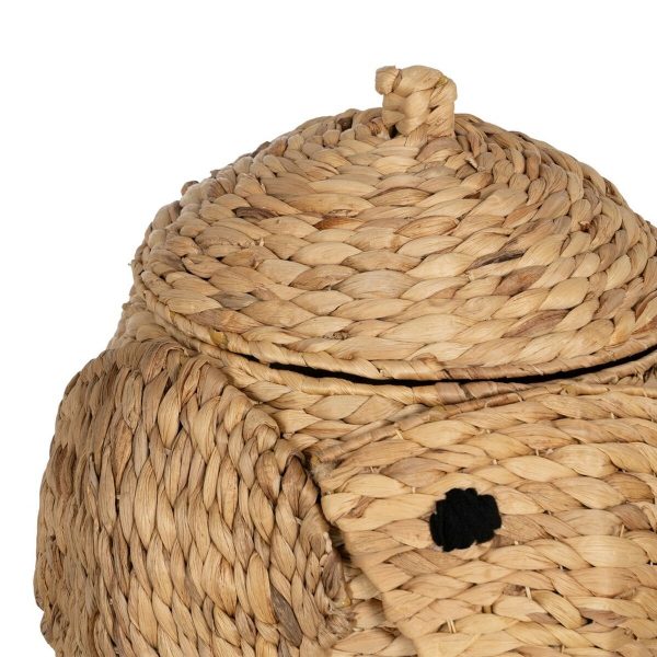 Basket Elephant Black Beige Natural Fibre 38 x 38 x 42 cm Supply