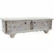 Chest DKD Home Decor 8424001858361 Paolownia wood White Brass Mango wood 146 x 40 x 45 cm Online Hot Sale