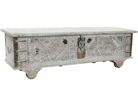 Chest DKD Home Decor 8424001858361 Paolownia wood White Brass Mango wood 146 x 40 x 45 cm Online Hot Sale