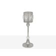 Candleholder Romimex Silver Metal Glass 12 x 32 x 12 cm Wineglass Fashion