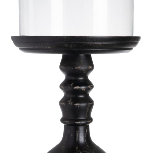 Candleholder Black Wood Crystal 23 x 23 x 58 cm Online Hot Sale