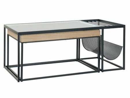 Centre Table DKD Home Decor Black Multicolour Natural Wood Metal Bamboo Crystal 110 x 60 x 45 cm Online now