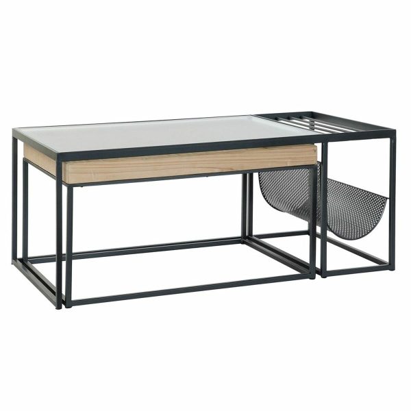 Centre Table DKD Home Decor Black Multicolour Natural Wood Metal Bamboo Crystal 110 x 60 x 45 cm Online now