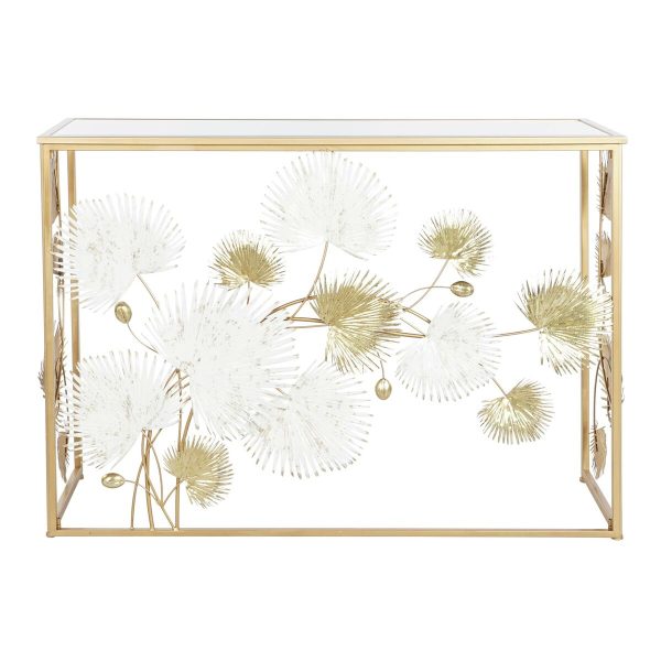 Console DKD Home Decor White Golden Metal Mirror 108 x 37 x 80 cm Online Sale