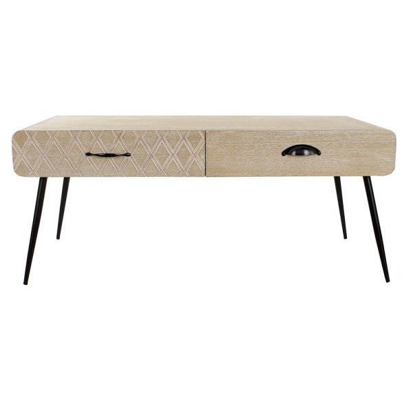 Centre Table DKD Home Decor Black Multicolour Copper Natural Metal Paolownia wood MDF Wood 100 x 52 x 42,5 cm 100 x 52 x 72 cm Online now