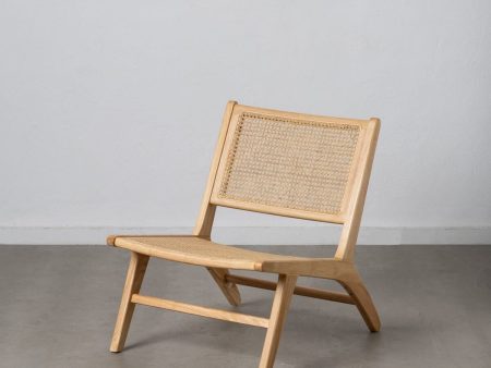 Armchair Natural Wood Rattan 60,5 x 73,5 x 72,5 cm Cheap