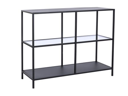 Console DKD Home Decor Black Metal Crystal 100 x 35 x 80 cm For Cheap