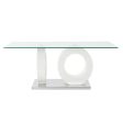 Centre Table DKD Home Decor White Transparent Wood Crystal MDF Wood 110 x 60 x 45 cm For Cheap