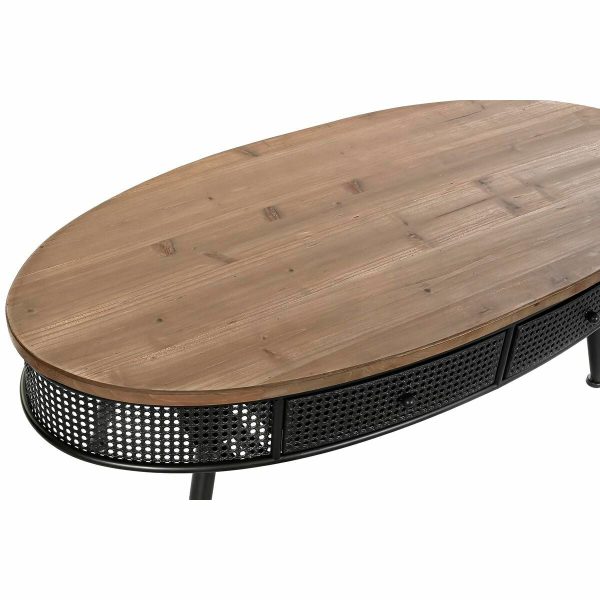 Centre Table DKD Home Decor Brown Black Metal Fir 120 x 58 x 42 cm For Sale