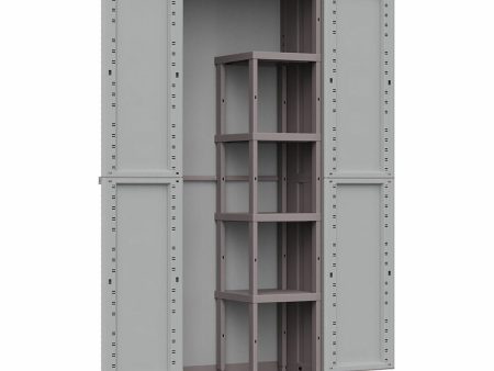 Broom cupboard Terry Jrattan 368 Grey 68 x 37,5 x 170 cm Plastic 4 Shelves Online Hot Sale