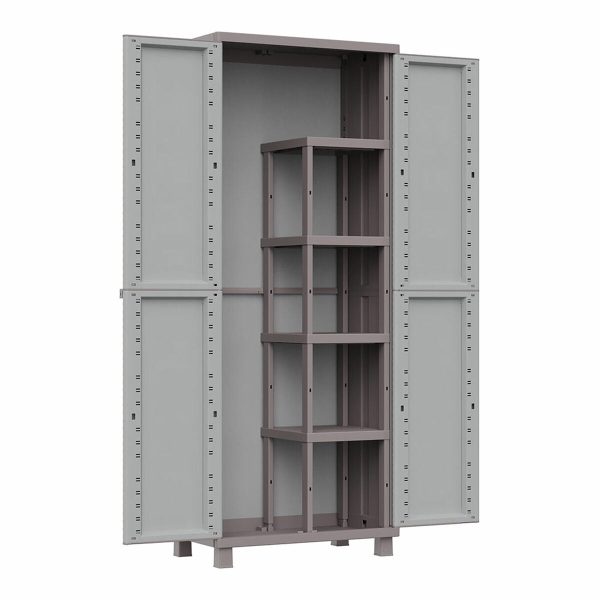 Broom cupboard Terry Jrattan 368 Grey 68 x 37,5 x 170 cm Plastic 4 Shelves Online Hot Sale