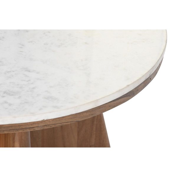 Centre Table DKD Home Decor Marble Acacia (70 x 70 x 43 cm) Supply