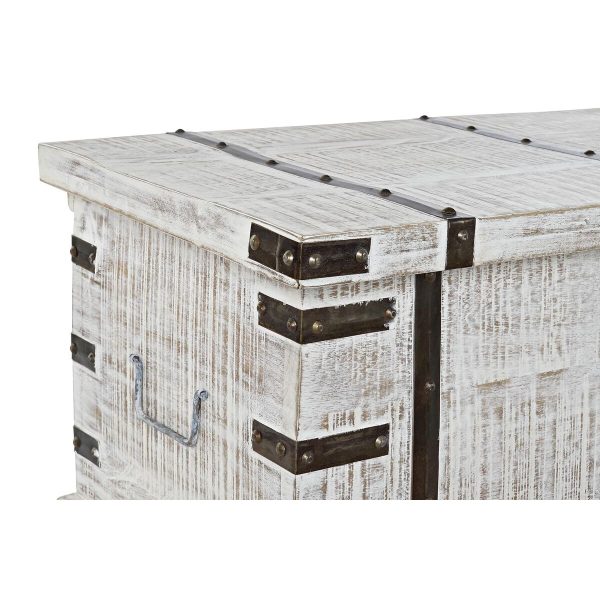 Chest DKD Home Decor Metal White Mango wood (116 x 40 x 45 cm) Online Sale