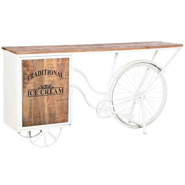 Console DKD Home Decor White Brown Metal 165 x 35,5 x 83,8 cm on Sale