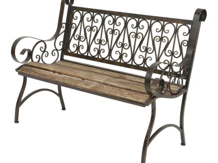 Bench Bordeaux Natural Black Wood Iron (115 x 59 x 91 cm) Sale