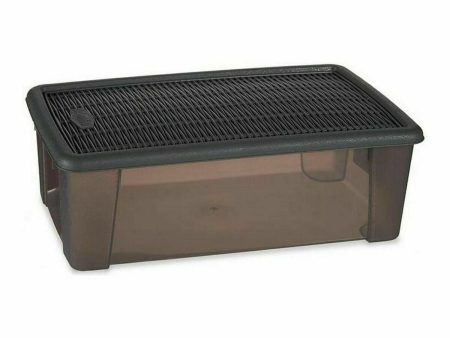 Box with cover Stefanplast Elegance Grey 19,5 x 11,5 x 33 cm Plastic 5 L (12 Units) For Discount