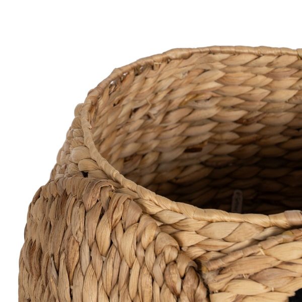 Basket Elephant Black Beige Natural Fibre 38 x 38 x 42 cm Supply