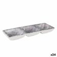 Snack tray La Mediterránea Stonehenge 3 Compartments 26 x 8,5 x 3,3 cm (24 Units) Supply