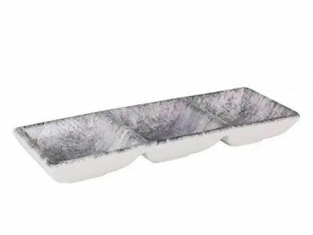 Snack tray La Mediterránea Stonehenge 3 Compartments 26 x 8,5 x 3,3 cm (24 Units) Supply