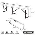 Bench Lifetime White Foldable 183 x 42 x 29 cm Discount