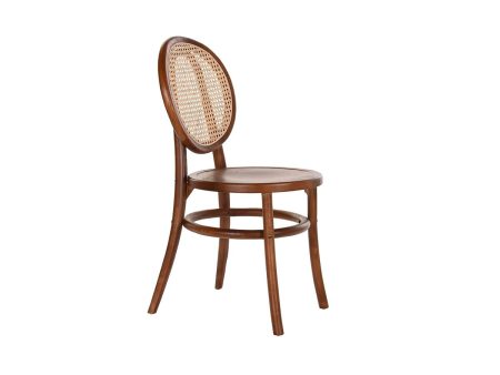 Chair DKD Home Decor Dark brown Grille Rattan Elm (43 x 43 x 89 cm) Fashion