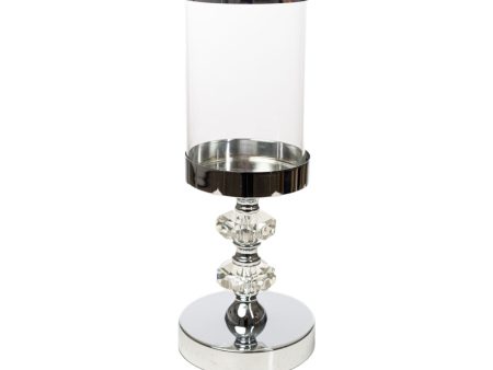 Candleholder Romimex Silver Metal Glass 12 x 30 x 12 cm on Sale