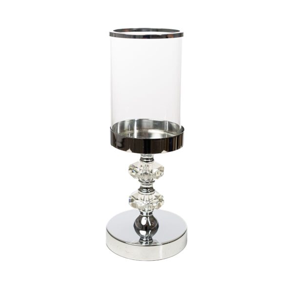 Candleholder Romimex Silver Metal Glass 12 x 30 x 12 cm on Sale