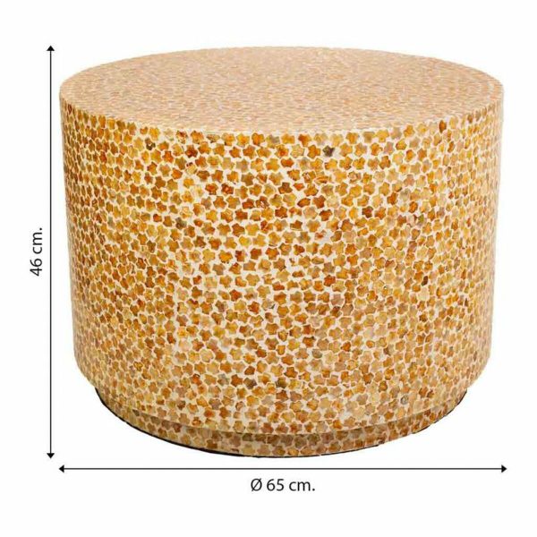 Centre Table Alexandra House Living Yellow Mother of pearl MDF Wood 65 x 46 x 65 cm Online