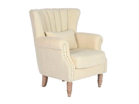 Armchair Home ESPRIT White Natural Rubber wood 73 X 65 X 87 cm Fashion