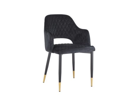 Armchair Romimex Black Grey Velvet Metal MDF Wood 60 x 85 x 58 cm Online