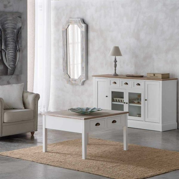 Centre Table Alexandra House Living White Brown Zinc Alloy MDF Wood 80 x 50 x 80 cm For Discount