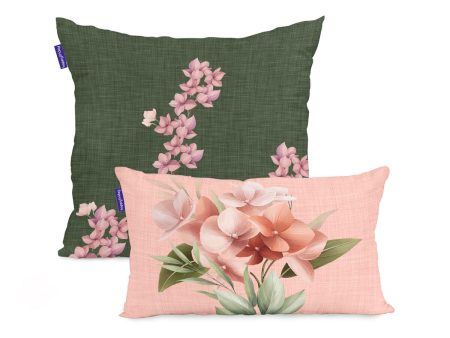 Set of cushion covers HappyFriday Summer floral Multicolour 2 Pieces For Discount