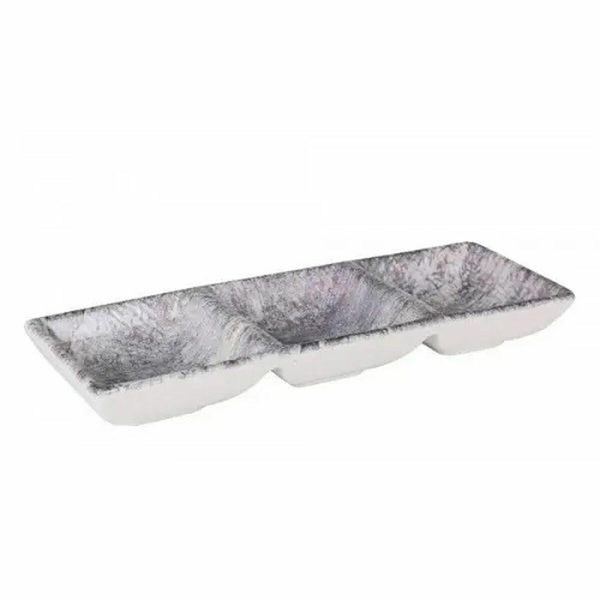 Snack tray La Mediterránea Stonehenge 3 Compartments 26 x 8,5 x 3,3 cm (24 Units) Supply