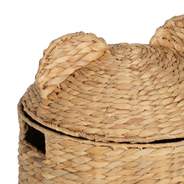 Basket Black Beige Natural Fibre 39 x 39 x 60 cm Hot on Sale