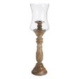 Candleholder Natural Wood Crystal 20 x 20 x 76 cm Online now