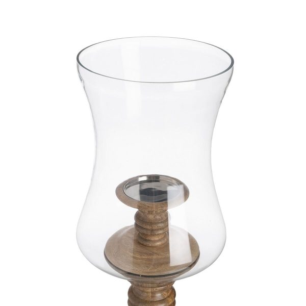 Candleholder Natural Wood Crystal 20 x 20 x 57 cm Online