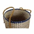 Basket set DKD Home Decor Orange Green Seagrass (35 x 22 x 46 cm) (2 pcs) For Sale