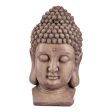 Decorative Garden Figure Buddha Head Grey Polyresin (35 x 65,5 x 38 cm) For Cheap