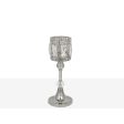 Candleholder Romimex Silver Metal Glass 12 x 28 x 12 cm Wineglass For Cheap