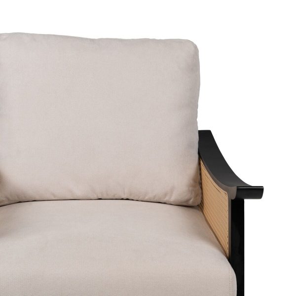 Armchair Black Beige Polyethylene Rubber wood MDF Wood Foam 100 % polyester 69,5 x 83 x 80 cm Online