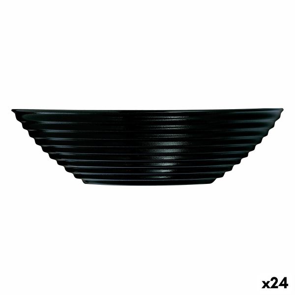 Bowl Luminarc Harena Negro Black Glass 16 cm (24 Units) Discount