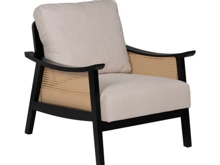 Armchair Black Beige Polyethylene Rubber wood MDF Wood Foam 100 % polyester 69,5 x 83 x 80 cm Online