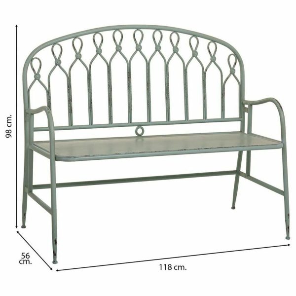 Bench Alexandra House Living Green Metal 56 x 98 x 118 cm Discount