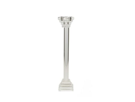 Candleholder Romimex Transparent Glass 6 x 27 x 6 cm on Sale