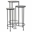 Flower Pot Stand Alexandra House Living Black Iron Tile 30 x 68 x 30 cm 3 Pieces For Cheap