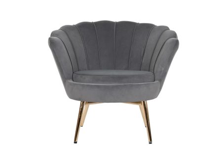 Armchair DKD Home Decor Grey Golden Metal 85 x 85 x 91 cm For Cheap