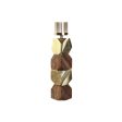 Candleholder DKD Home Decor Brown Golden Aluminium Crystal Mango wood 10 x 10 x 51,5 cm Online Hot Sale