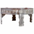 Centre Table Alexandra House Living White Mango wood 80 x 41 x 80 cm For Sale