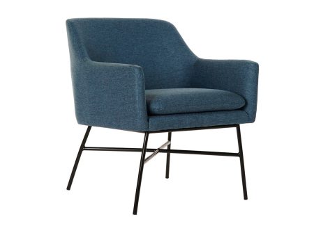 Armchair DKD Home Decor Blue Black Metal 66 x 62 x 75 cm For Cheap