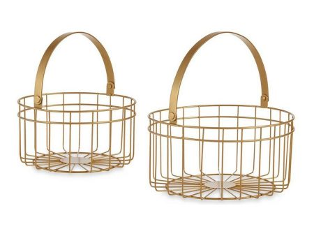 Basket set Golden Metal 2 Pieces Online